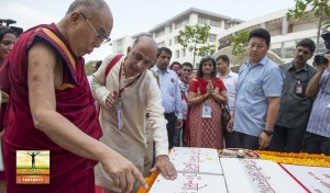 Foudation stone for Sanskrit Centre laid by Dalai Lama