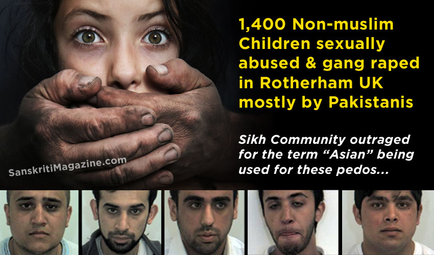 1,400 non-Muslim children sexually abused & gang raped in Rotherham, UK most by Pakistanis