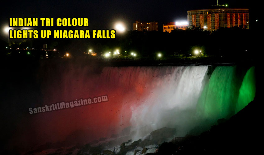 Indian tri colour lights up Niagara Falls