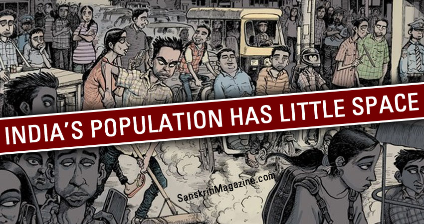 India's population has little space