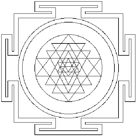 Sri Yantra, which represents the universe recursively