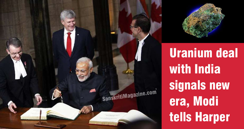 Uranium deal with India signals new era, Modi tells Harper