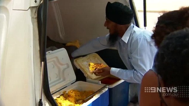 Mr Singh spends five hours cooking an Indian feast of rice, chickpeas and vegetarian curry