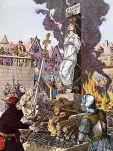 Illustration of Joan of Arc Being Burned at the Stake --- Image by © Leonard de Selva/CORBIS