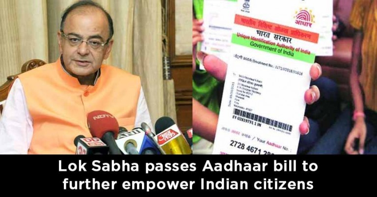 Lok-Sabha-passes-Aadhaar-bill-to-further-empower-Indian-citizens