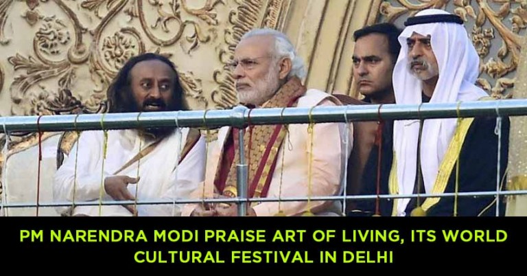 PM Narendra Modi praise Art of Living, its world cultural festival in Delhi