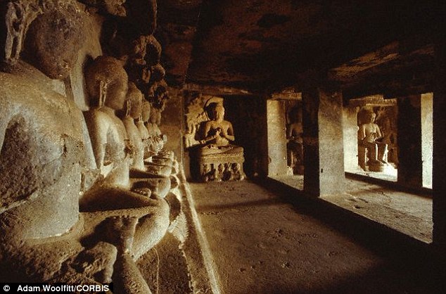 A mixture of hemp, clay and lime plaster is responsible for preserving paintings and intricately carved scenes in the Ellora Caves (Cave 12 is shown) which was hewn from rock 1,500 years ago Read more: http://www.dailymail.co.uk/sciencetech/article-3487558/Holy-smokes-CANNABIS-preserved-ancient-Indian-artwork-sacred-Ellora-Caves-1-500-years.html#ixzz45IE9LLJI Follow us: @MailOnline on Twitter | DailyMail on Facebook