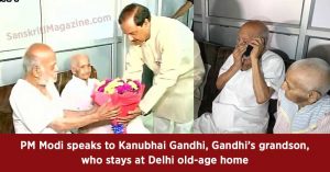 PM-Modi-speaks-to-Kanubhai-Gandhi,-gandhis-grandson,-who-stays-at-Delhi-old-age-home