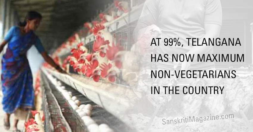 At 99 per cent Telangana has maximum non-vegetarians in the country