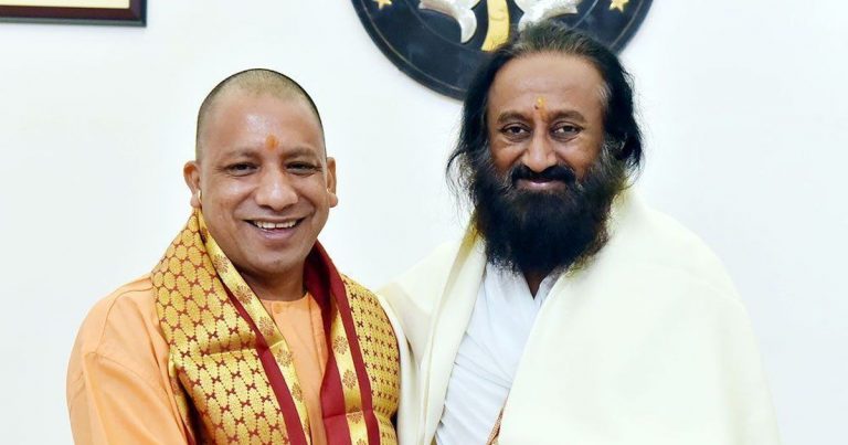 Yogi Adityanath with ravishankar