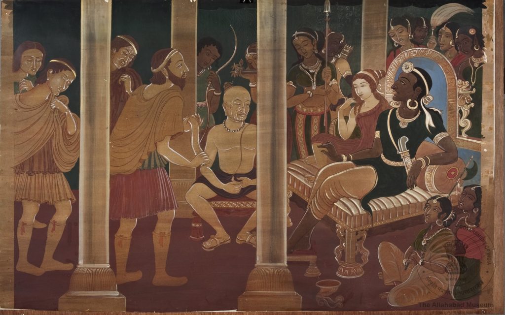 Emperor Chandragupta Maurya receiving the famous Greek Envoy Megasthenes at his court in Patliputra