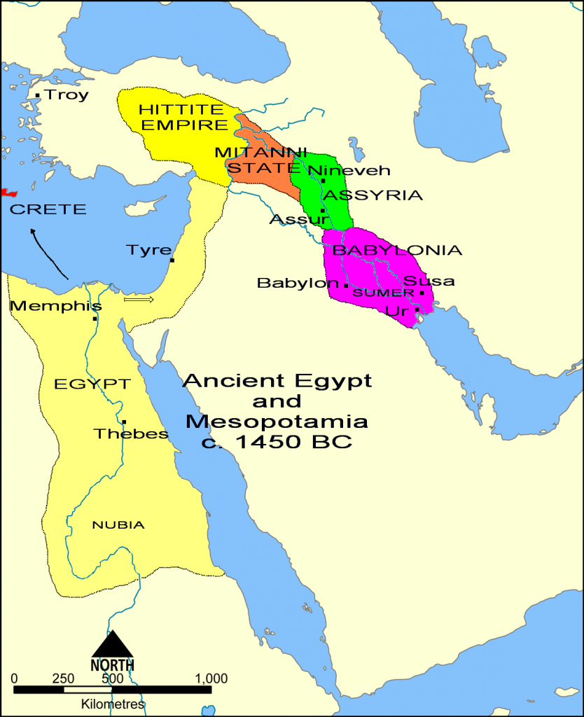 Ancient_Egypt_and_Mesopotamia_c._1450_BC_Wikimedia-Commons